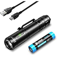 Los mejores  - WUBEN C3 USB C 1200 lúmenes Linterna LED Recargable e Impermeable con 6 modos Alta Potencia Linterna para exteriores…